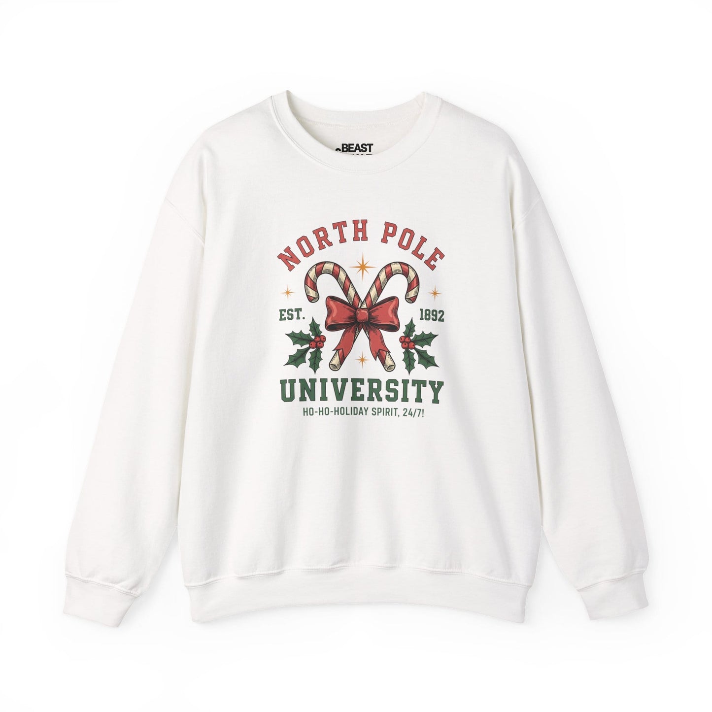 north pole university christmas sweatshirt white sweatshirt uk Christmas gift idea