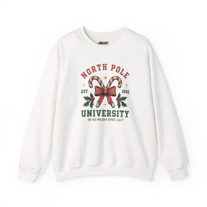 north pole university christmas sweatshirt white sweatshirt uk Christmas gift idea
