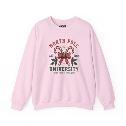 north pole university christmas sweatshirt light pink sweatshirt uk Christmas gift idea