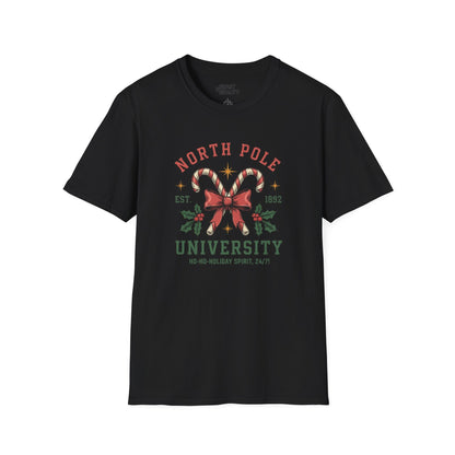 north pole university christmas t-shirt black t-shirt uk Christmas gift idea