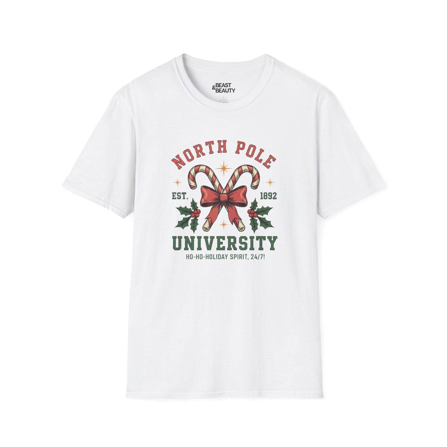 north pole university christmas t-shirt white t-shirt uk Christmas gift idea