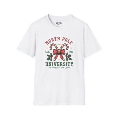north pole university christmas t-shirt white t-shirt uk Christmas gift idea