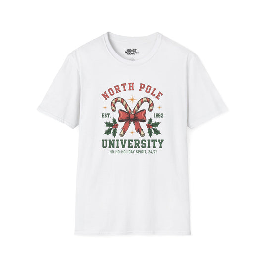 north pole university christmas t-shirt white t-shirt uk Christmas gift idea