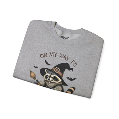 On My Way To Stir The Pot Halloween Raccoon Sweatshirt gift_idea unique_gift personalised_gift