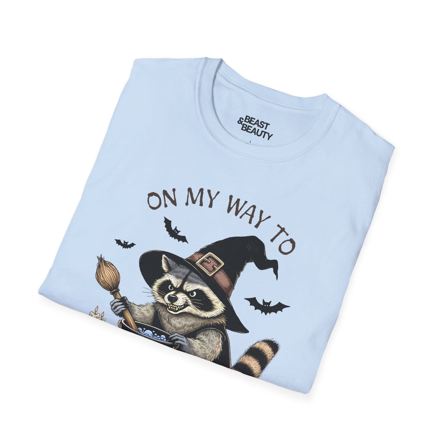On My Way To Stir The Pot Halloween Raccoon T-Shirt gift_idea unique_gift personalised_gift