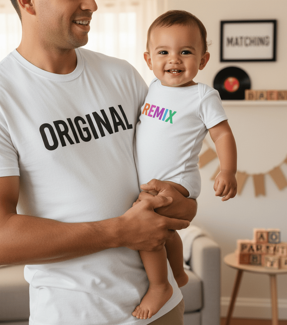 Original & Remix Matching Parent & Baby T-Shirt Gift Set gift_idea unique_gift personalised_gift