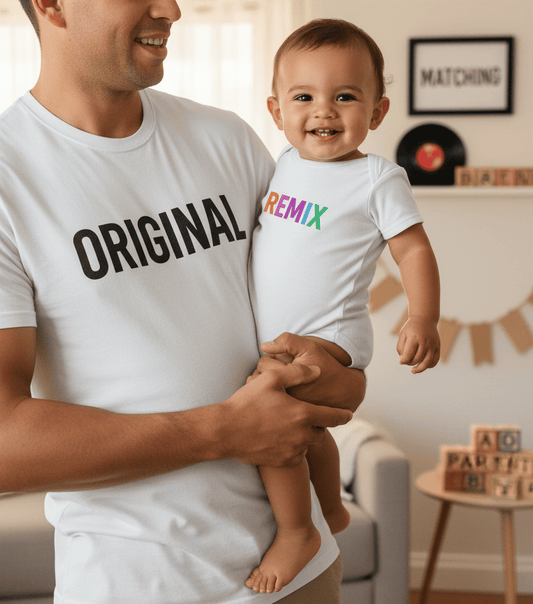 Original & Remix Matching Parent & Baby T-Shirt Gift Set gift_idea unique_gift personalised_gift