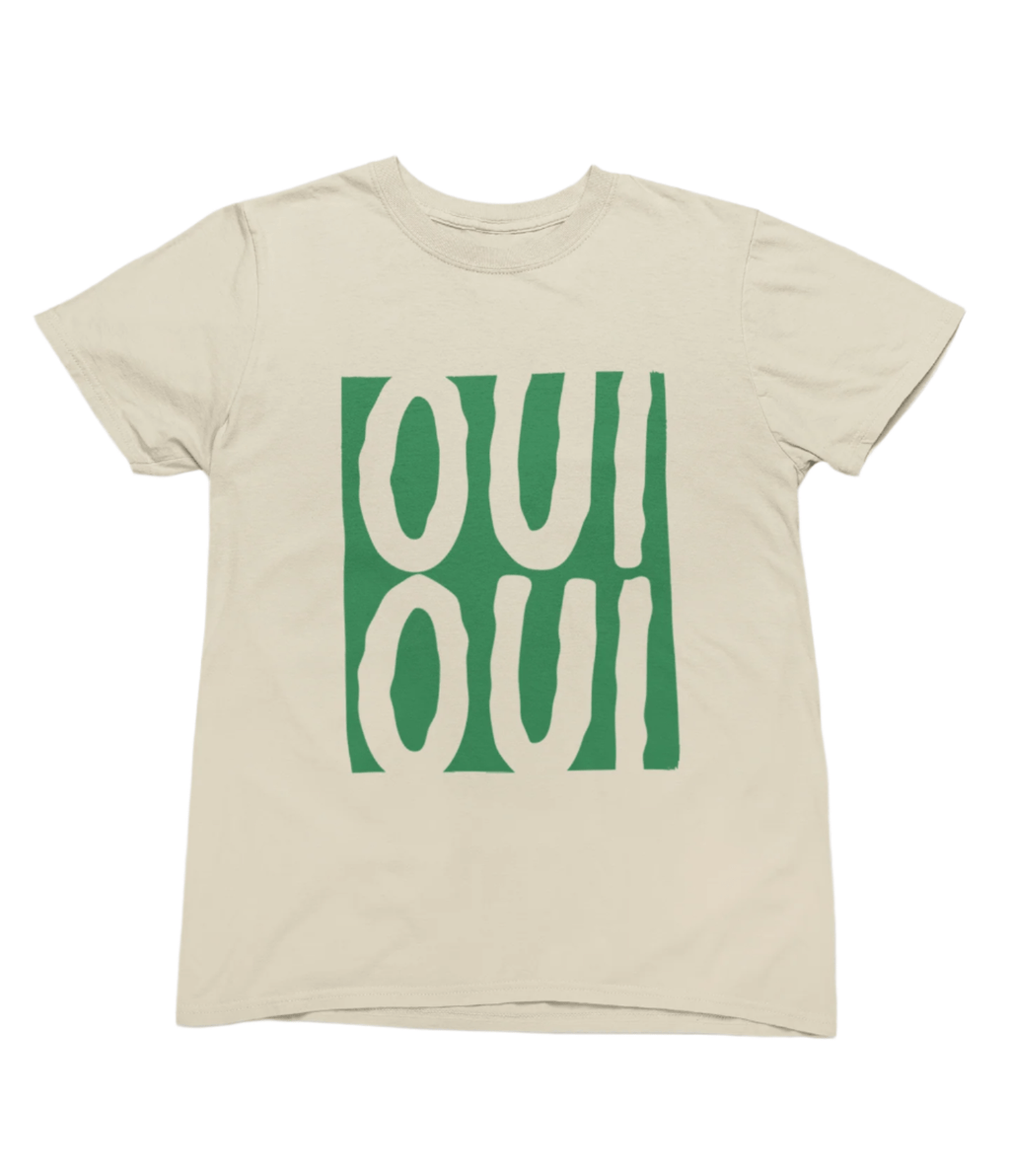 Oui Oui T-Shirt for Adults | Unisex French-Inspired Graphic Tee Beige / S (Adult) gift_idea unique_gift personalised_gift