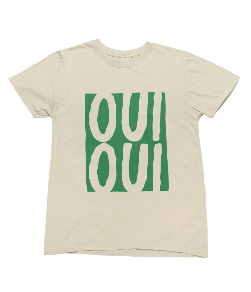 Oui Oui T-Shirt for Adults | Unisex French-Inspired Graphic Tee Beige / S (Adult) gift_idea unique_gift personalised_gift