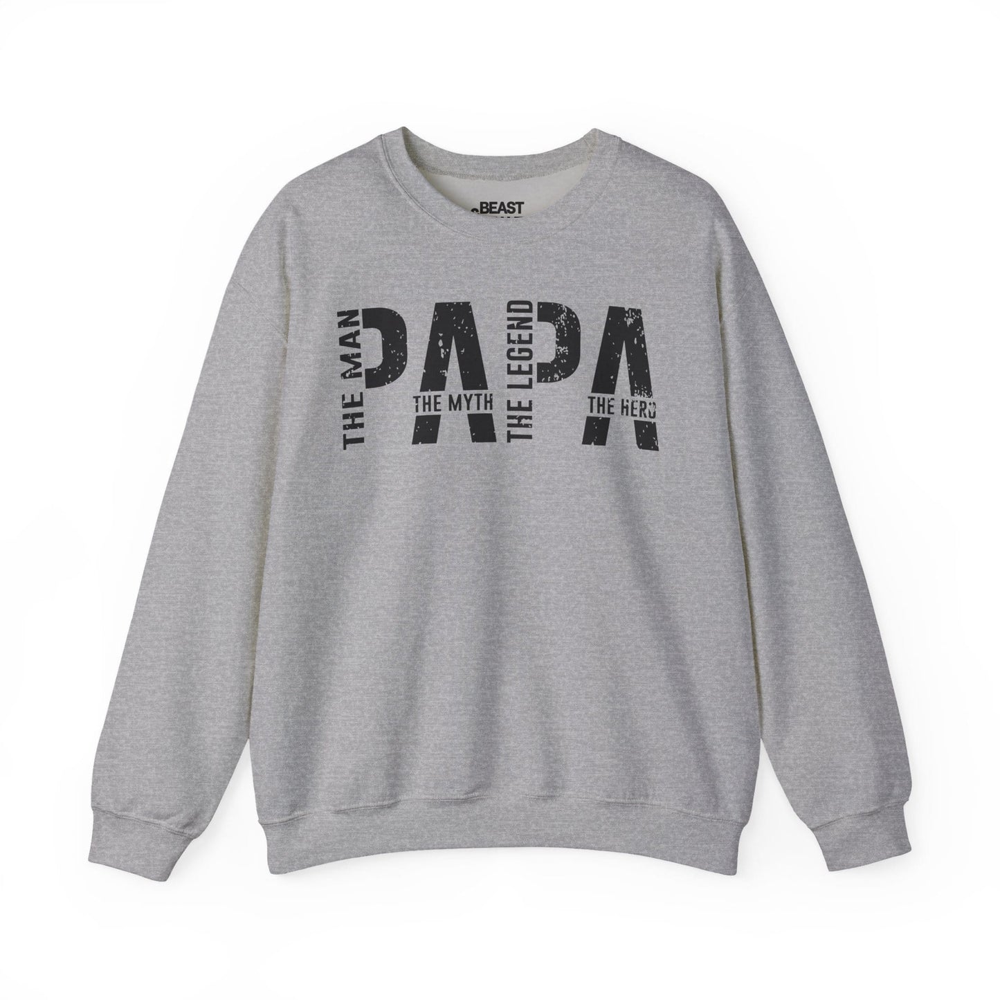 papa the man the myth the legend sweatshirt sport grey sweatshirt uk Father's Day gift idea