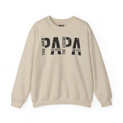 papa the man the myth the legend sweatshirt sand sweatshirt uk Father's Day gift idea