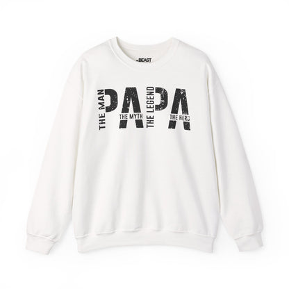 papa the man the myth the legend sweatshirt white sweatshirt uk Father's Day gift idea