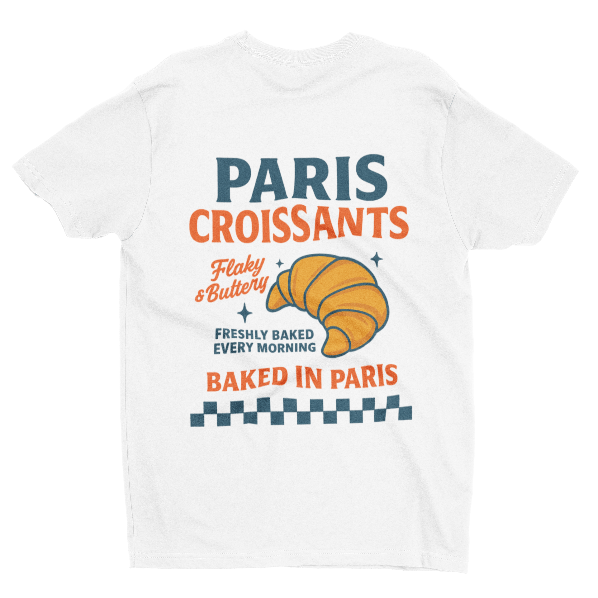 Paris Croissants T-Shirt – Freshly Baked Retro Food Tee gift_idea unique_gift personalised_gift
