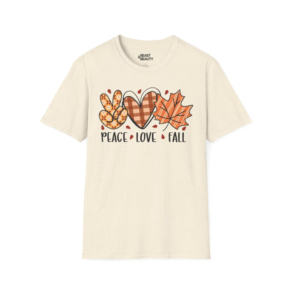 peace love fall t-shirt natural t-shirt uk gift gift idea
