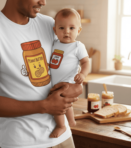 Peanut Butter & Jam Dad & Baby T-Shirt Gift Set gift_idea unique_gift personalised_gift