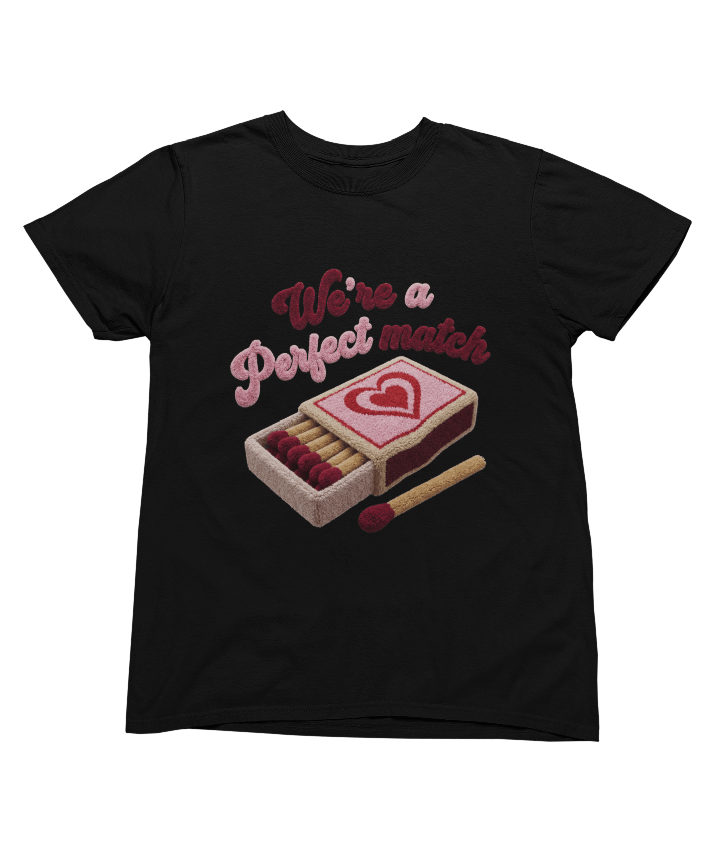 Perfect Match Valentine’s Shirt Cute Valentine’s Day Gift T-Shirt / Small / Black gift_idea unique_gift personalised_gift