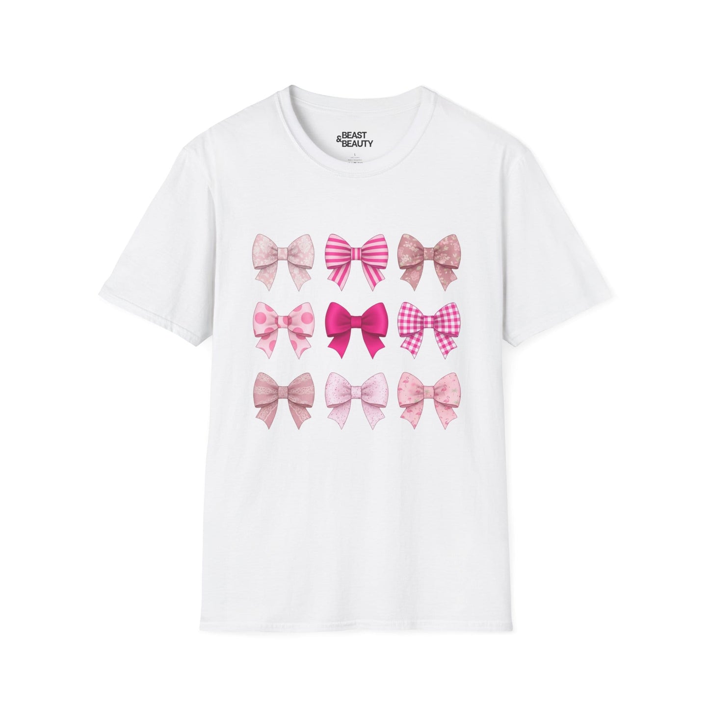 pink bow pattern t-shirt white t-shirt uk coquette gift idea
