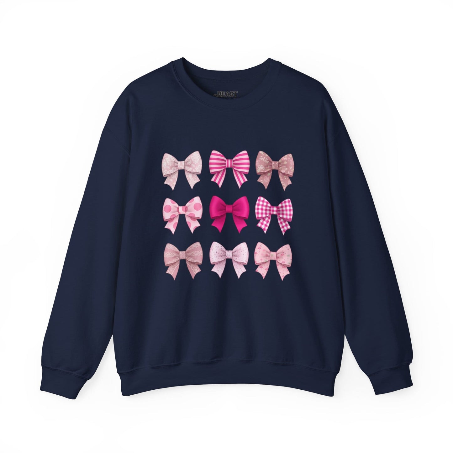pink bow collage sweatshirt navy sweatshirt uk coquette gift idea