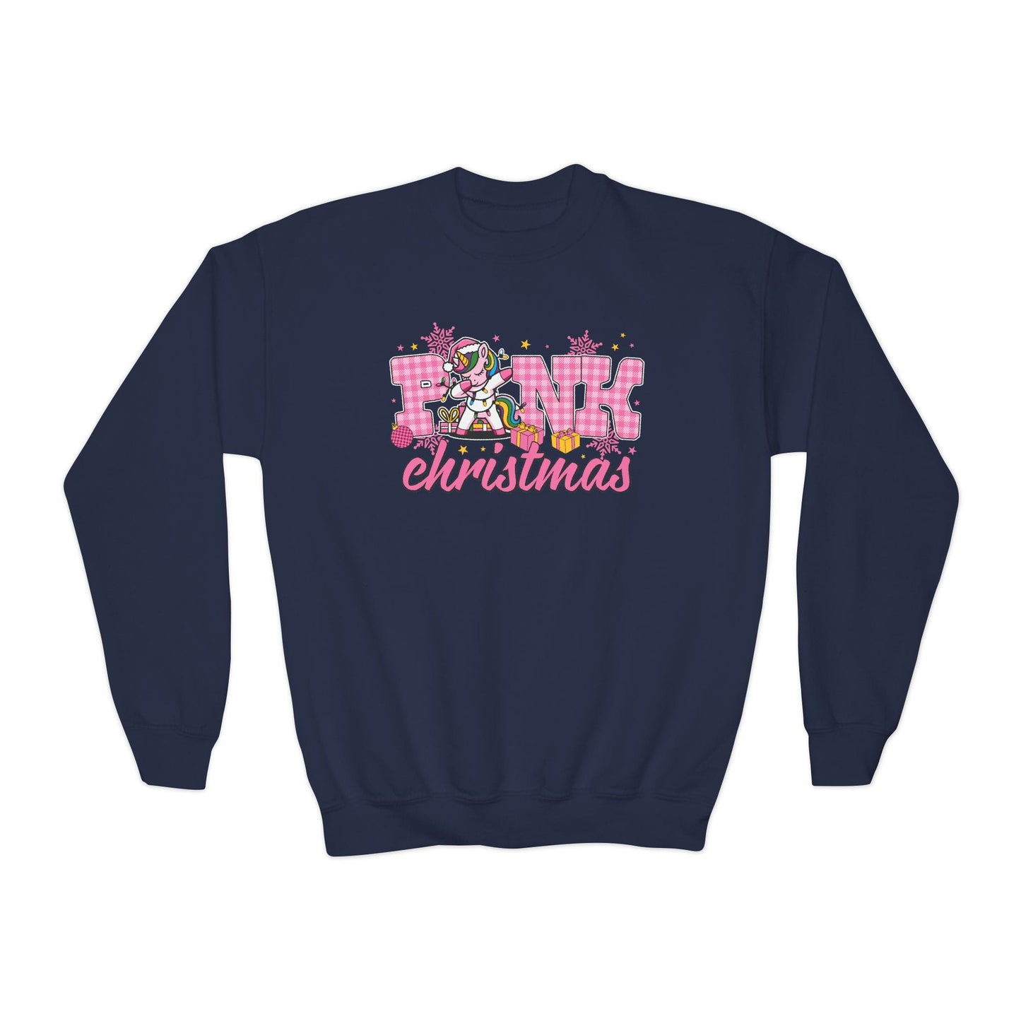 pink christmas unicorn youth sweatshirt navy sweatshirt uk Christmas gift idea