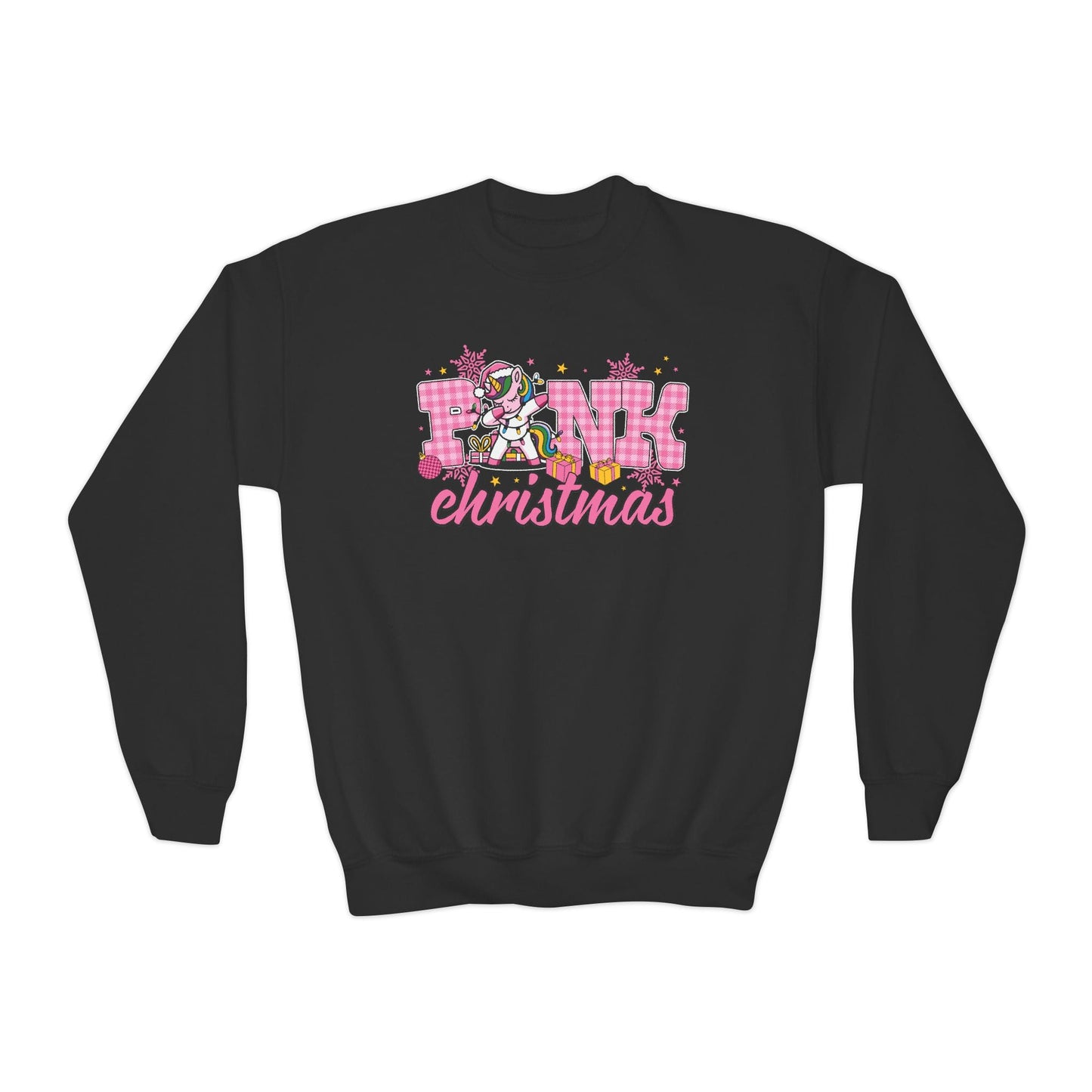 pink christmas unicorn youth sweatshirt black sweatshirt uk Christmas gift idea