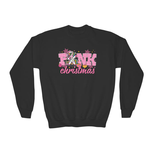 pink christmas unicorn youth sweatshirt black sweatshirt uk Christmas gift idea