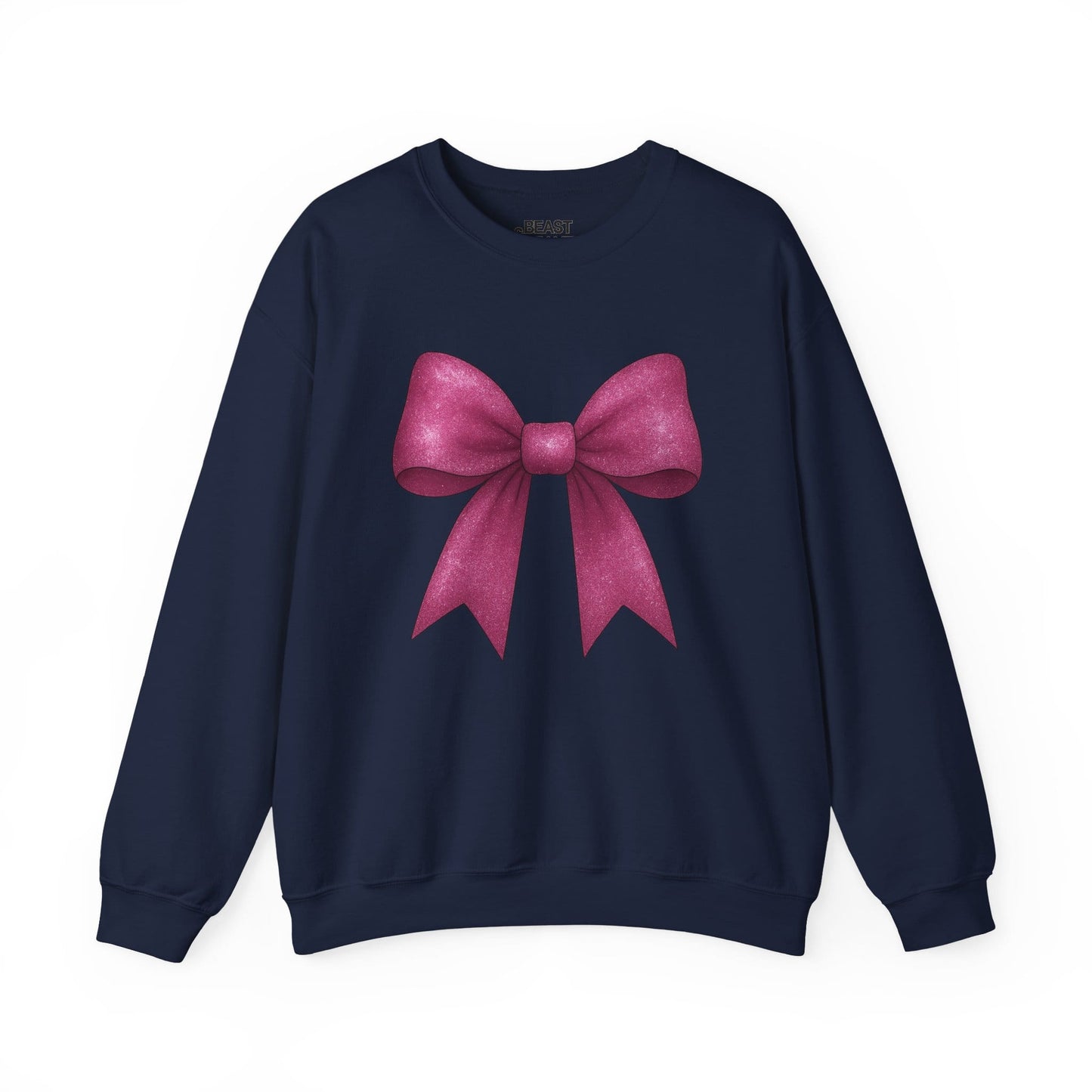 pink glitter bow sweatshirt navy sweatshirt uk coquette gift idea