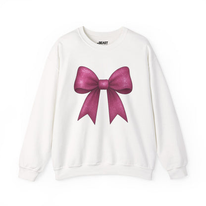 pink glitter bow sweatshirt white sweatshirt uk coquette gift idea