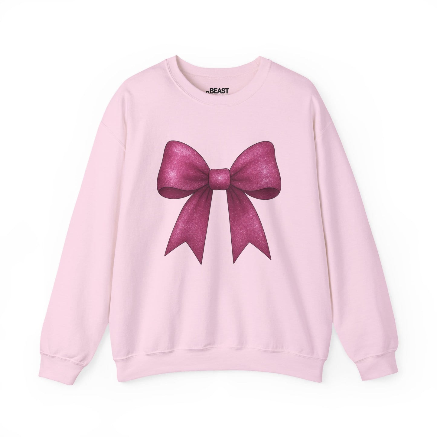pink glitter bow sweatshirt light pink sweatshirt uk coquette gift idea