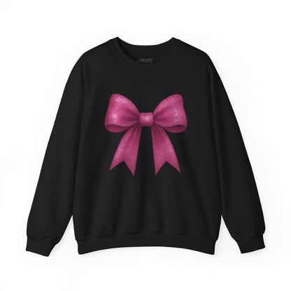 pink glitter bow sweatshirt black sweatshirt uk coquette gift idea
