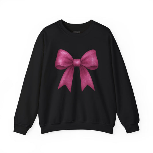 pink glitter bow sweatshirt black sweatshirt uk coquette gift idea