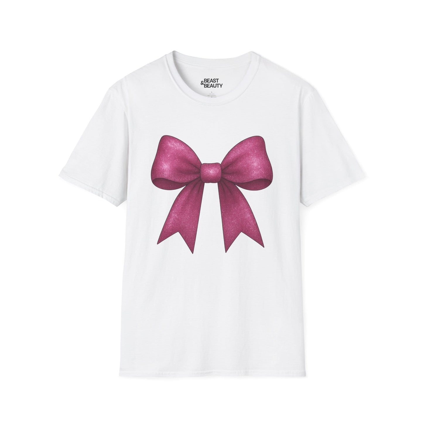 pink glitter bow t-shirt white t-shirt uk coquette gift idea