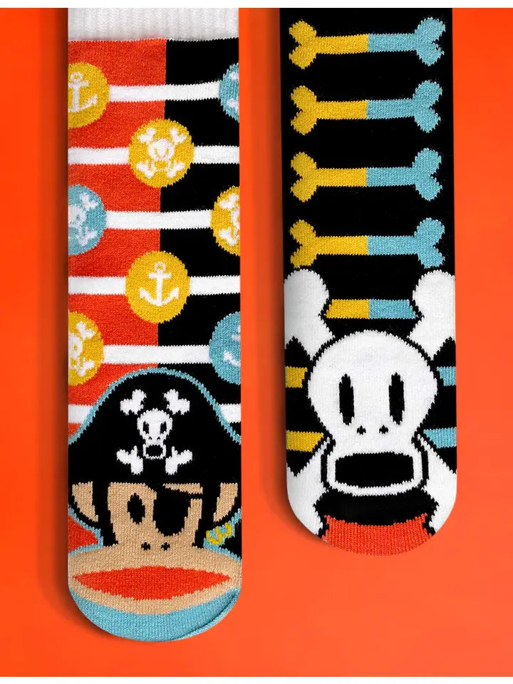 Pirate Halloween Kids Socks – Julius & Skurvy Mismatched Non-Slip Small gift_idea unique_gift personalised_gift