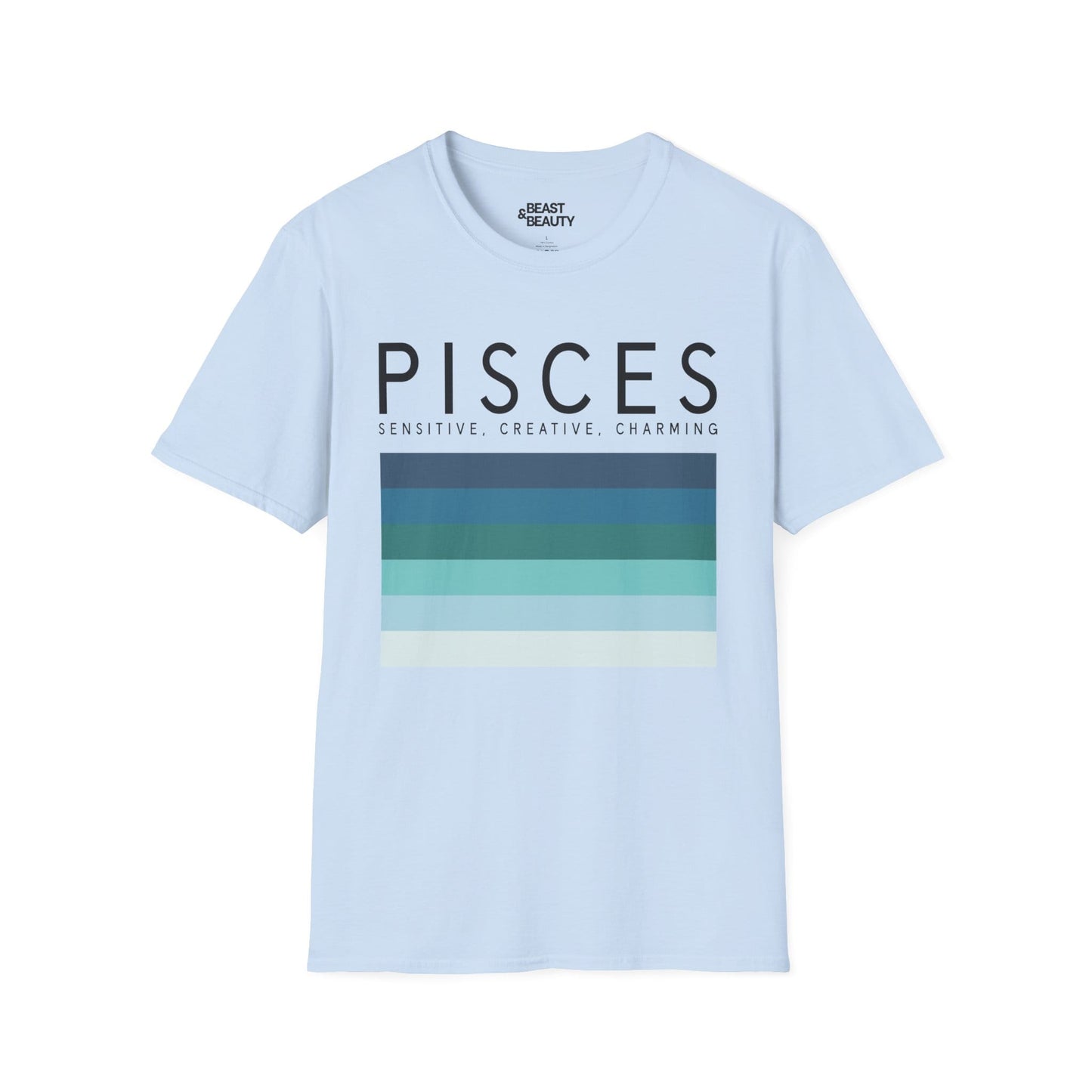 Pisces Zodiac Graphic T-Shirt Light Blue / S gift_idea unique_gift personalised_gift