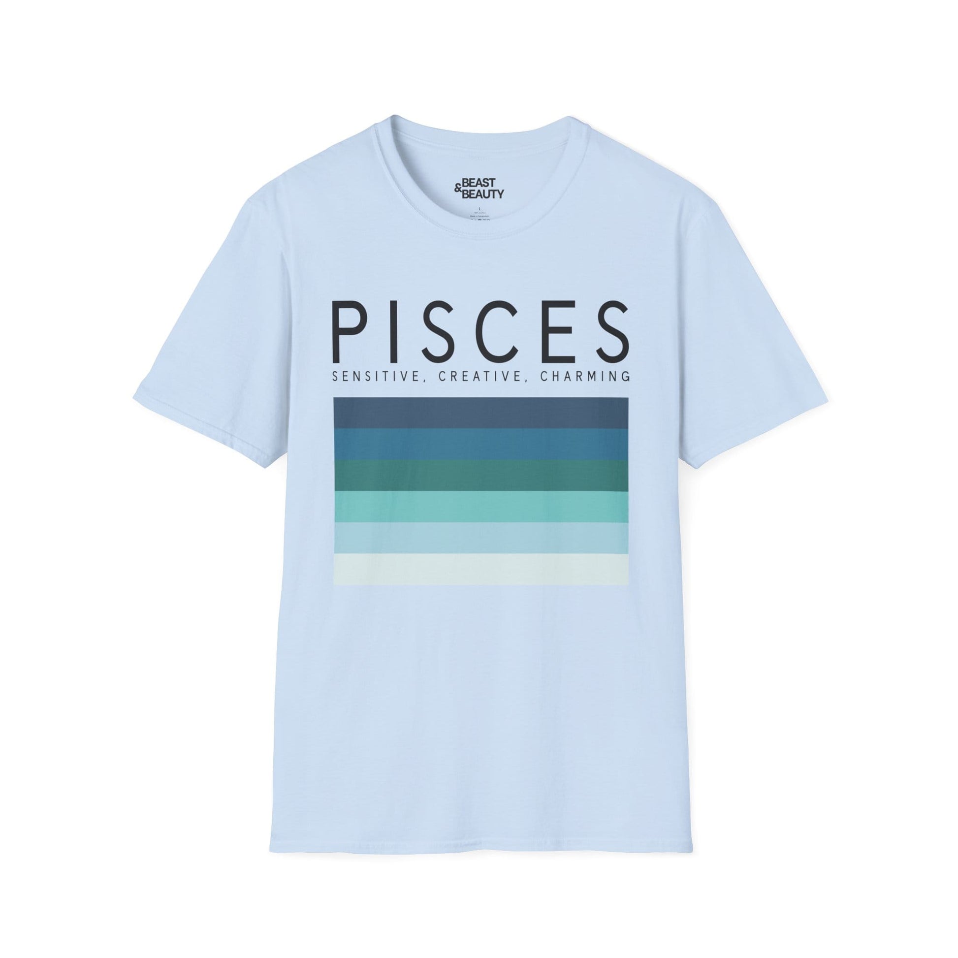 Pisces Zodiac Graphic T-Shirt Light Blue / S gift_idea unique_gift personalised_gift