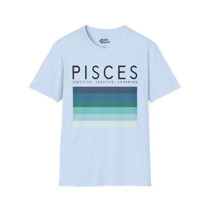 Pisces Zodiac Graphic T-Shirt Light Blue / S gift_idea unique_gift personalised_gift