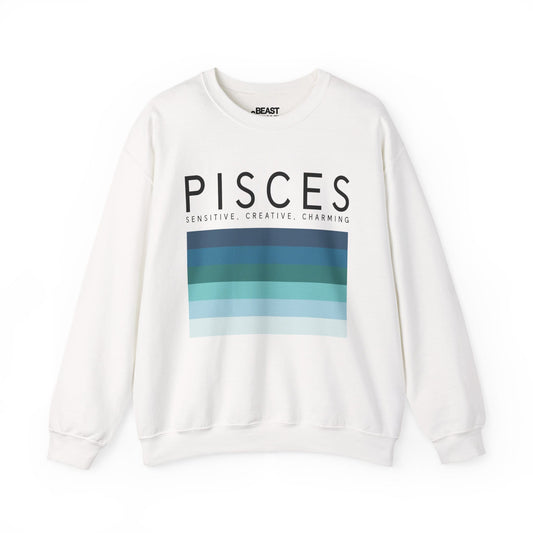 Pisces Zodiac Sign Adult Sweatshirt White / S gift_idea unique_gift personalised_gift