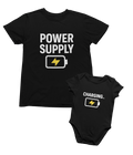 Power Supply & Charging Matching T-Shirt Gift Set Small / 0-3 months gift_idea unique_gift personalised_gift