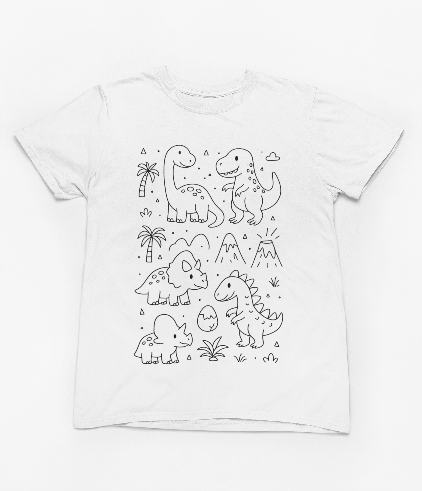 Prehistoric Pals Colour-In Dinosaur T-Shirt – Creative Kids Tee with Markers gift_idea unique_gift personalised_gift