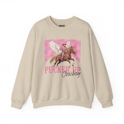 pucker up cowboy sweatshirt sand sweatshirt uk cowgirl gift idea