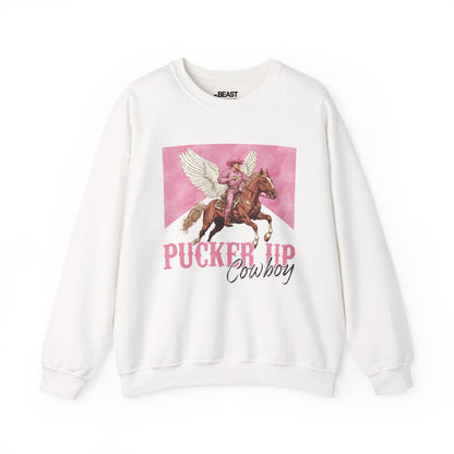 pucker up cowboy sweatshirt white sweatshirt uk cowgirl gift idea
