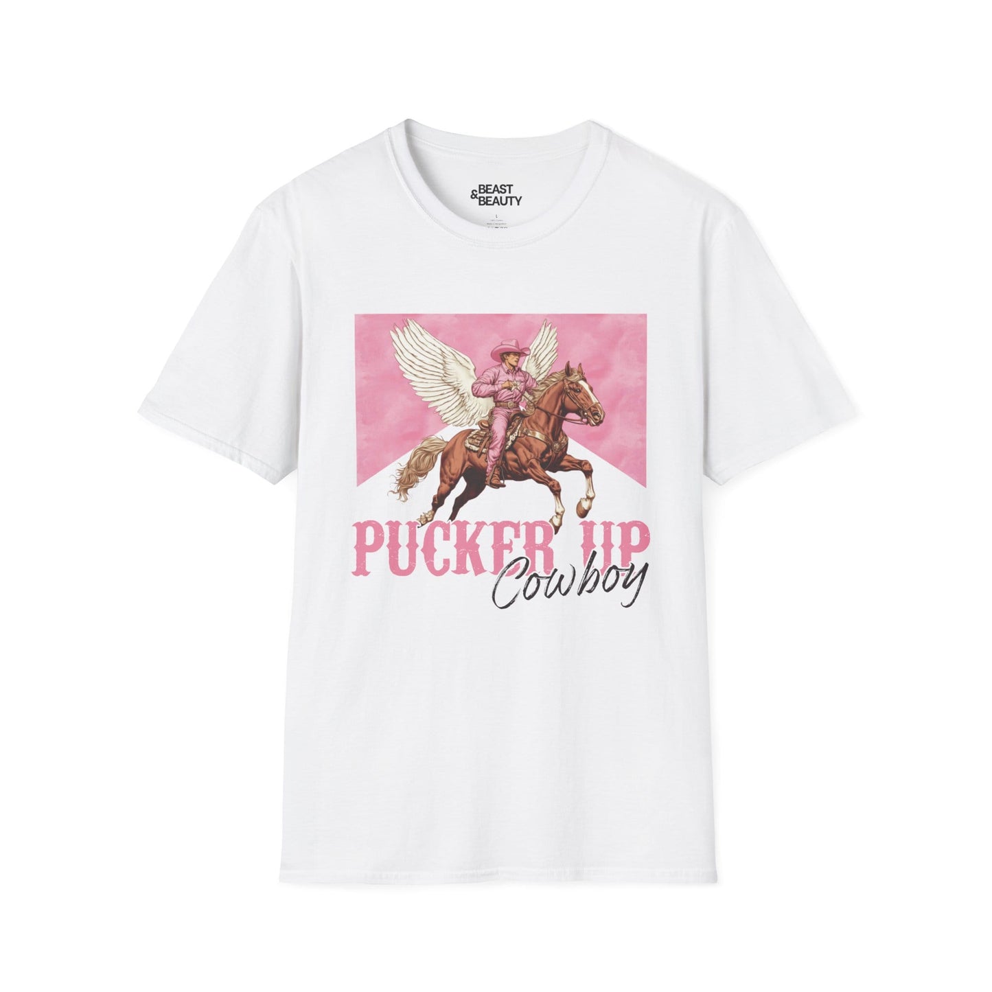 pucker up cowboy t-shirt white t-shirt uk cowgirl gift idea