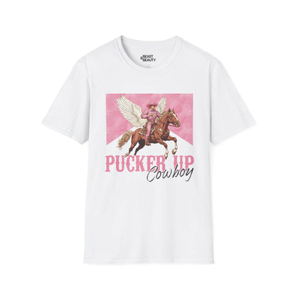 pucker up cowboy t-shirt white t-shirt uk cowgirl gift idea
