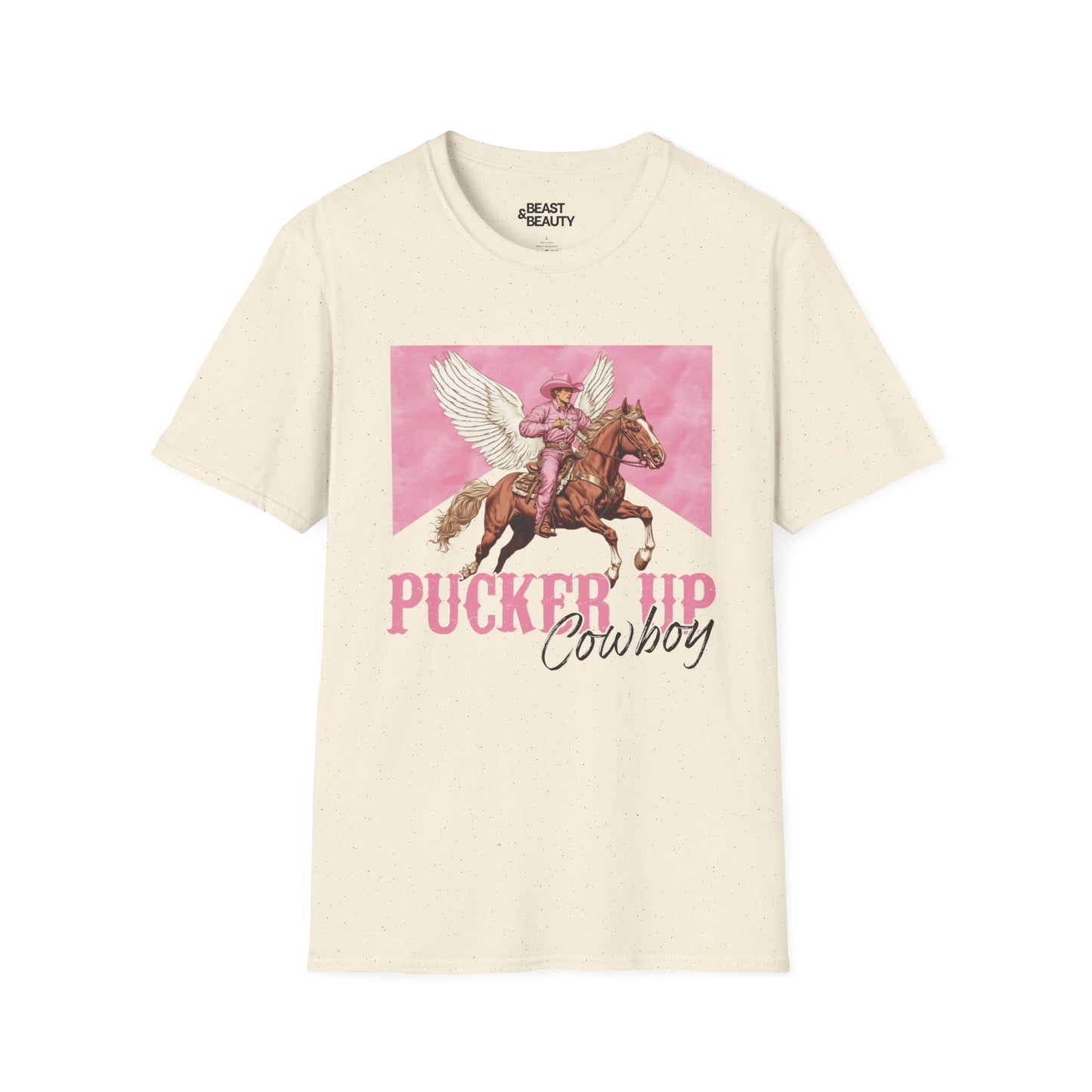 pucker up cowboy t-shirt natural t-shirt uk cowgirl gift idea