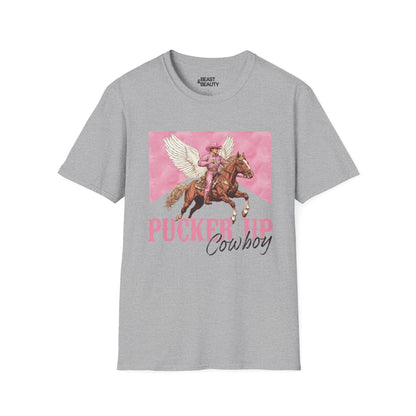 pucker up cowboy t-shirt sport grey t-shirt uk cowgirl gift idea
