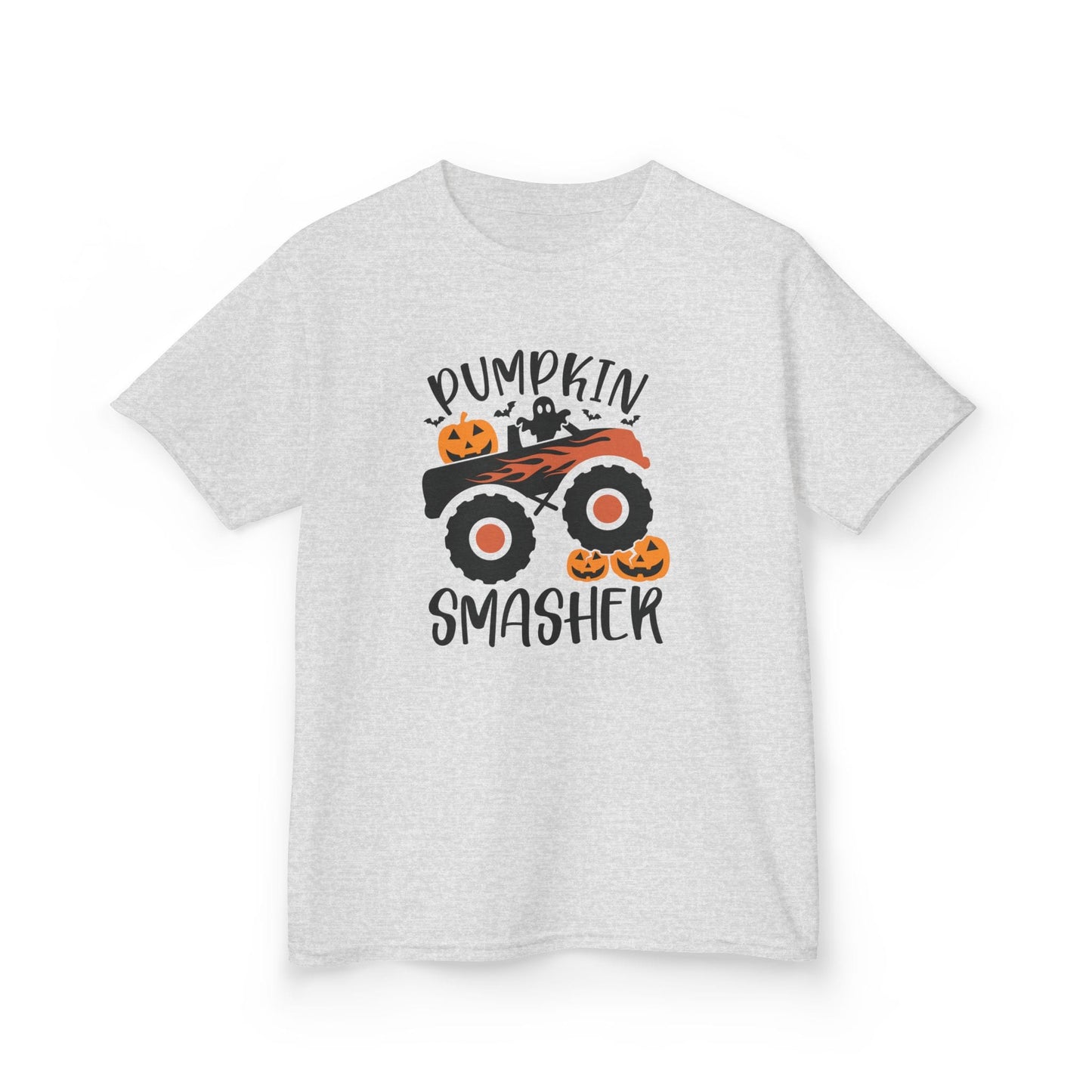 Pumpkin Smasher Monster Truck Halloween Kids T-Shirt Ash / XS gift_idea unique_gift personalised_gift