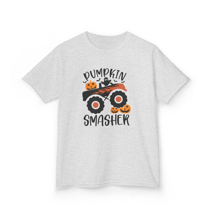 Pumpkin Smasher Monster Truck Halloween Kids T-Shirt Ash / XS gift_idea unique_gift personalised_gift