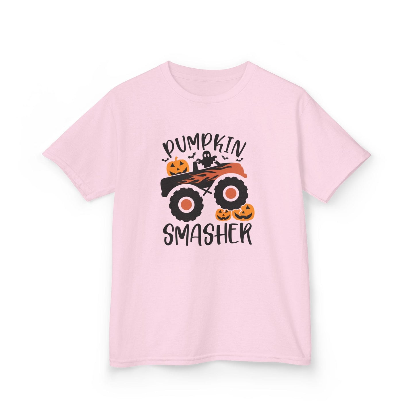 Pumpkin Smasher Monster Truck Halloween Kids T-Shirt Light Pink / XS gift_idea unique_gift personalised_gift