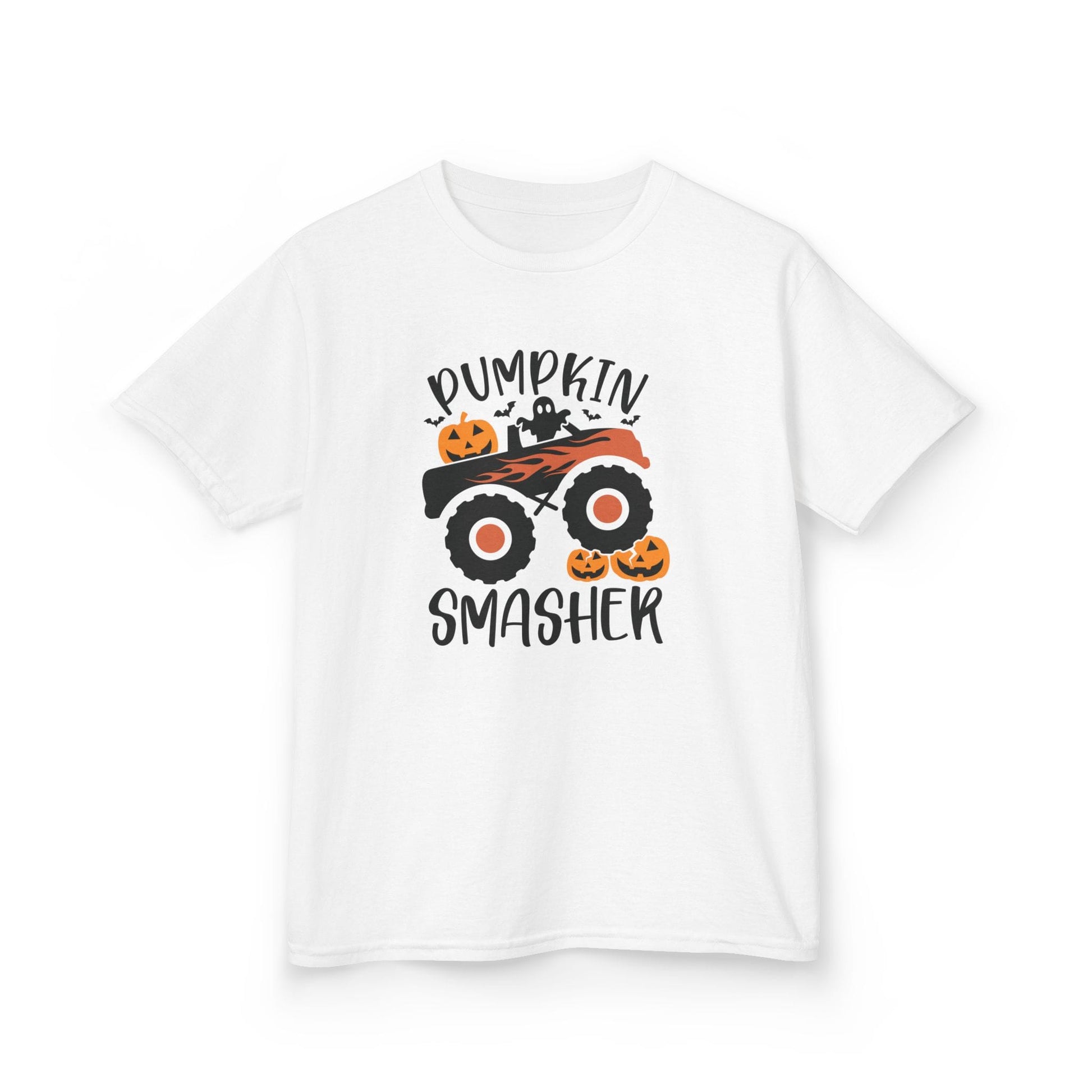 Pumpkin Smasher Monster Truck Halloween Kids T-Shirt White / XS gift_idea unique_gift personalised_gift