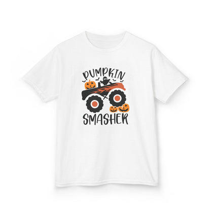 Pumpkin Smasher Monster Truck Halloween Kids T-Shirt White / XS gift_idea unique_gift personalised_gift