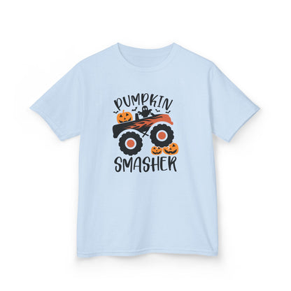 Pumpkin Smasher Monster Truck Halloween Kids T-Shirt Light Blue / XS gift_idea unique_gift personalised_gift